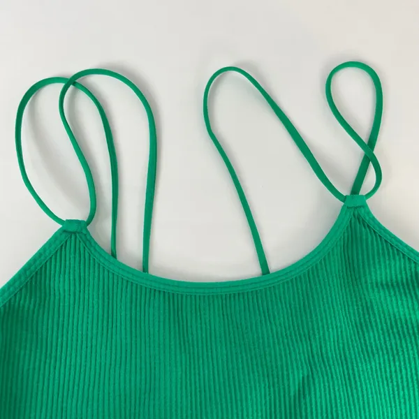 Colsie Brami Ribbed Bralette Women Size Small Green Stretchy Comfortable Strappy - Image 3