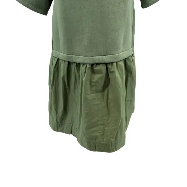 Anthropologie Pilcro Sweatshirt Twofer Mini‎ Dress Short-Sleeve Moss Green Small - Image 10