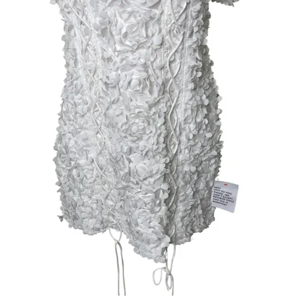 ASOS LUXE 3D floral corset mini dress with puff sleeves in white sz 6 - Image 5