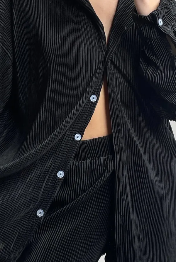 Black Ribbed Pant Set - Image 4