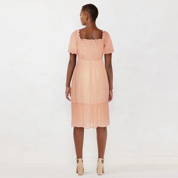 LC Lauren Conrad Puff-Sleeve Smocked Midi size XL - Image 2