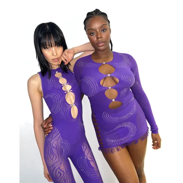 Poster Girl Rhinestoned Miranda Dress Twilight Purple One Size - Image 6