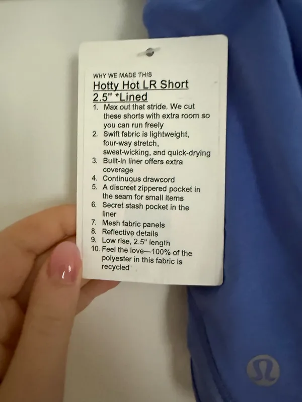 Hotty Hot Lululemon Shorts - Size 8, blue - Image 3