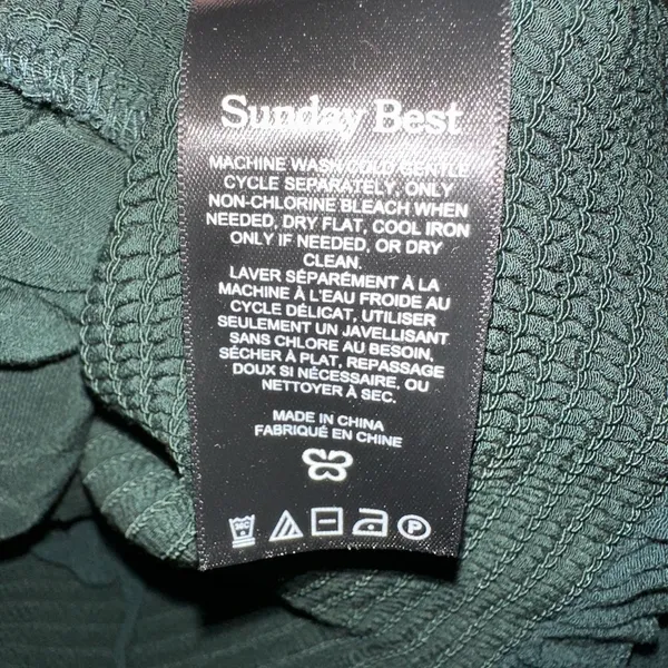 Aritzia Sunday Best Green Smocked Crop Top Puff Sleeve Cottagecore Romantic XS - Image 5
