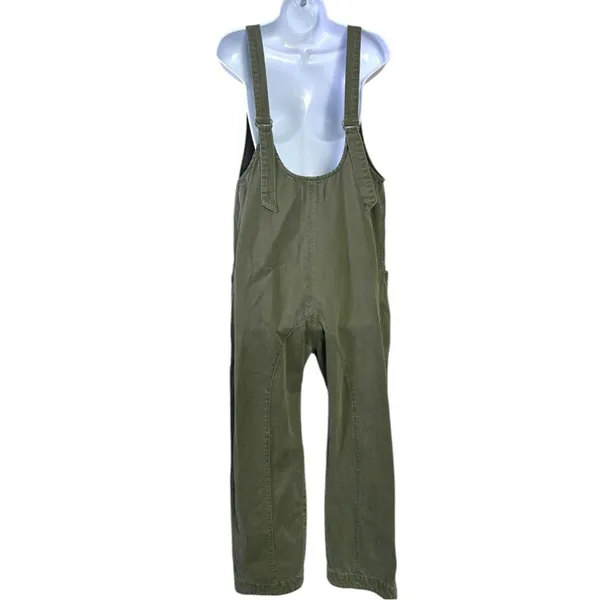 Free People High Roller Jumpsuit in Moss Stone Size Small Denim Overalls Harem - Image 8