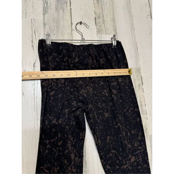 Xhilaration Women’s Black Brown Abstract Print Leggings Size Large Stretch Pull - Image 5