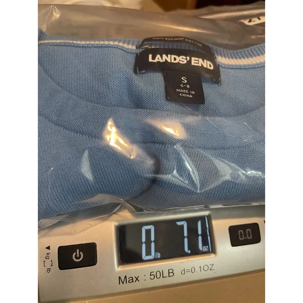 Lands End Supima Cotton Sweater Small Blue Sailboat Nautical Coastal Preppy - Image 10