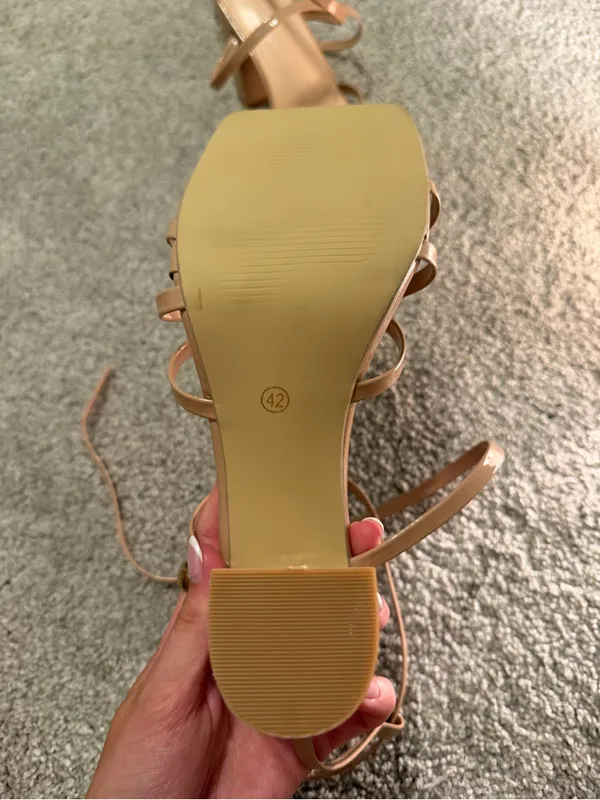 Nude Strappy Square-Toe Women's Sandals - Image 3