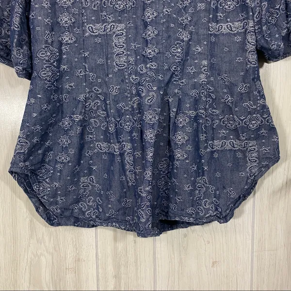 Anthropologie Pilcro and The Letterpress Tied Sleeve Blouse Paisley Bandana 0 - Image 8