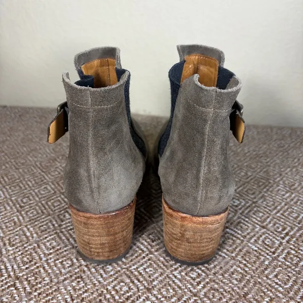 Alberto Fermani Gray Suede Ankle Boots Sz 7.5 Womens Western Casual Preppy - Image 4
