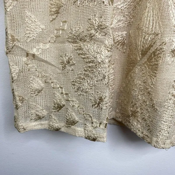 Free People Mini Boho Dress Women Size 0 Cream Embroidered Witch‎ Fairy Concert - Image 3