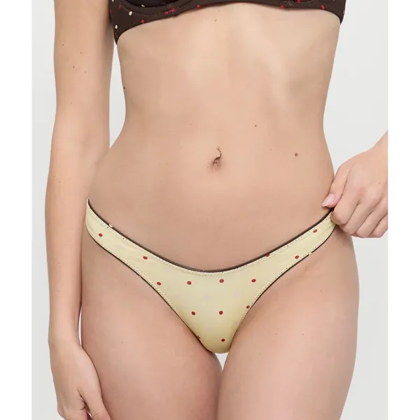 Frankie's Bikinis Full Moon Reversible Satin Bikini Bottom Honey Bug Color New - Image 2