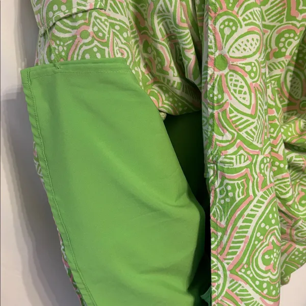 Crown & Ivy Preppy Floral Green and Pink Dress XL - Image 5