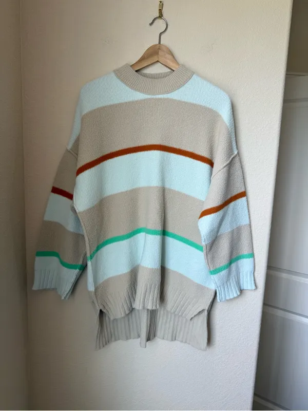 Free People Peaches Stripe Tunic Size Small - Image 2