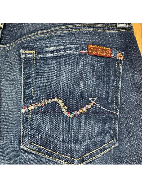 7 For All Mankind Dark Blue Bootcut Jeans - Size 26 - Image 3