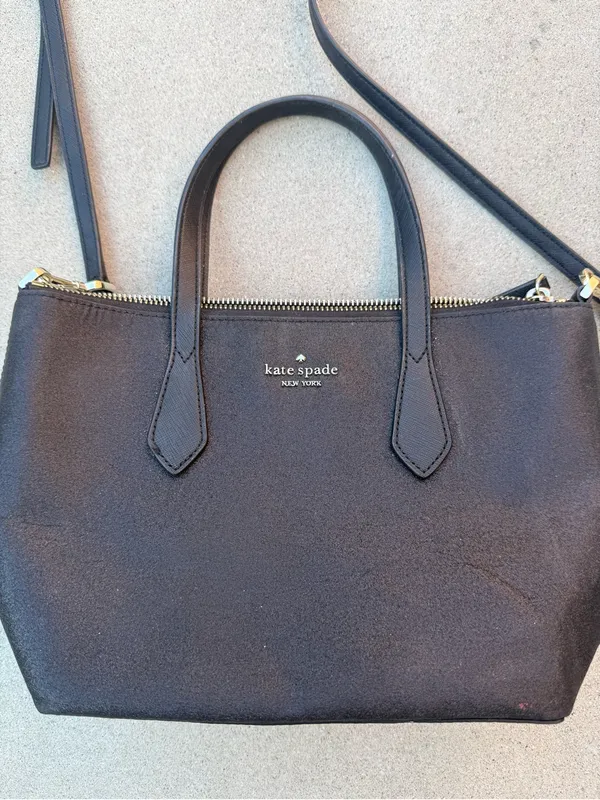 Kate Spade Black Glitter Leather Crossbody Shoulder Bag - Image 2