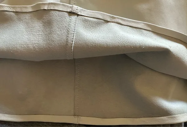 JKT NYC Off-White 100% Genuine Leather Mini Skirt - Women's Size S - Image 8