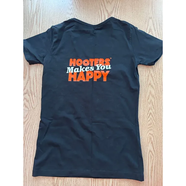b20 New Women's Hooters Girl Uniform Vintage V-neck T-shirt Cotton Black Small - Image 5