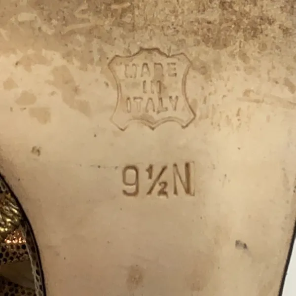 Sesto Meucci Size‎ 8 Gold Metallic leather Heels size 9.5N A10 - Image 11