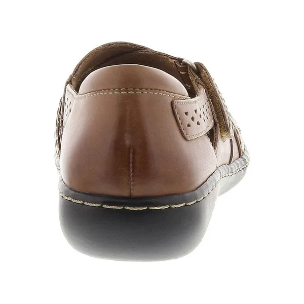 Clarks Womens Loafers Sz 10W Tan Ashland Spin Q Leather Mary Jane Comfort - Image 3