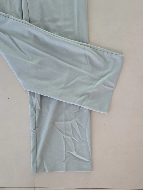 Pull&Bear Wide-Leg Trousers in Light Sage Size 0 - Image 4