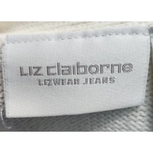 Liz Claiborne Cream Knit Sweater Top Long Sleeve‎ Anchor Button Nautical - Image 4
