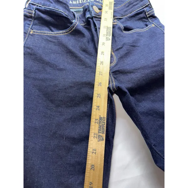 American‎ Eagle Skinny Jeans Womens 6 Short Blue Super Stretch Denim Denim - Image 6