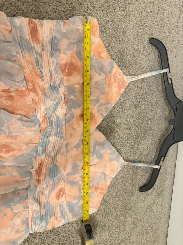 Lulus Exceptional Sweetness Peach Floral Chiffon Pleated Maxi Dress Size XL - Image 10