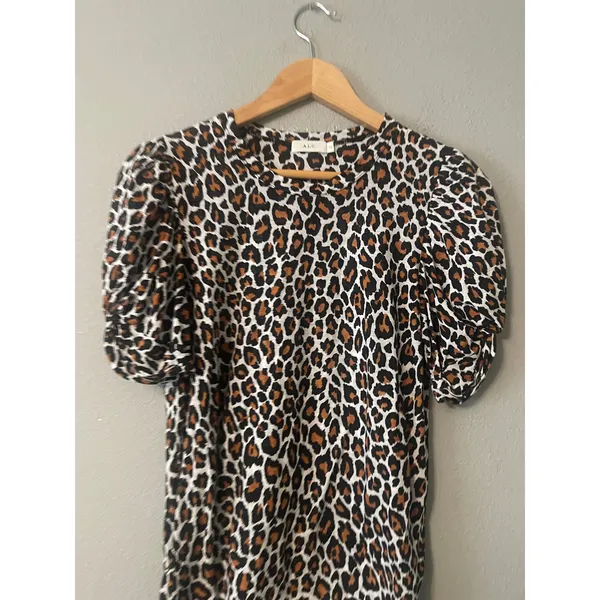 A.L.C‎ Kati Leopard-Print Puff-Sleeve Tee - Image 4