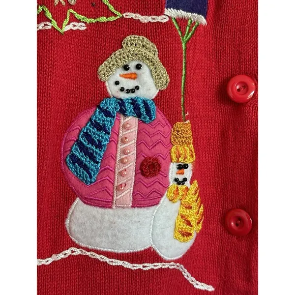 Lisa International Women's Ugly Christmas‎ Sweater Embellished Embroidered Sz S - Image 2