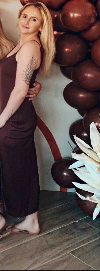 Aerie Burgundy Satin Dress - Image 2