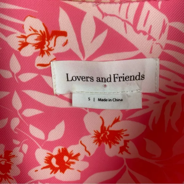 Revolve Lovers and Friends Pink Floral Juliet Mini Shirt Dress Sz.S - Image 9