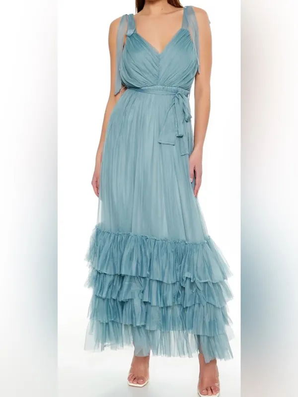 Elegant Blue women’s Boho style Dress - Image 2