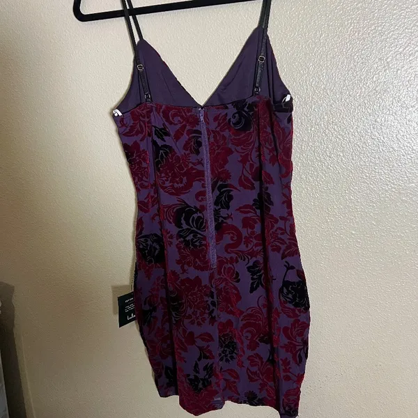 Lulu's Floral Mini Dress medium grunge whimsical witchy‎ new - Image 5