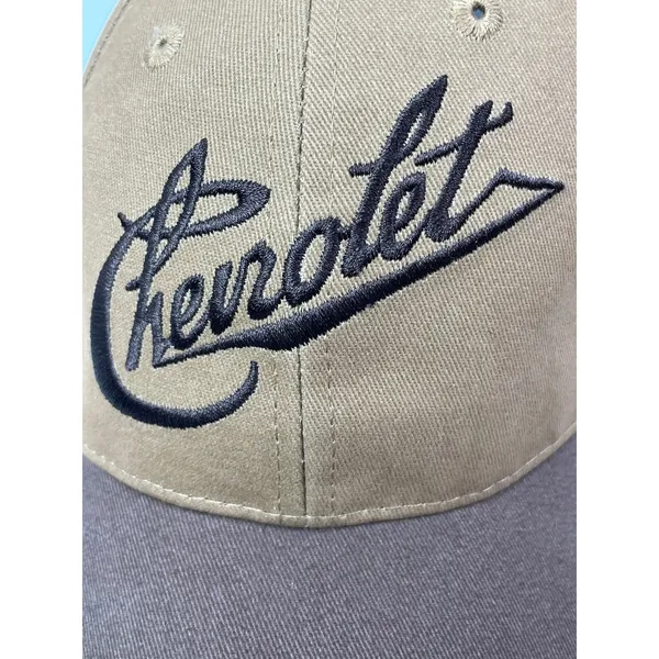 Open Road Chevrolet Unisex Tan Brown Colorblock Embroidered Strapback Hat Cap OS - Image 4