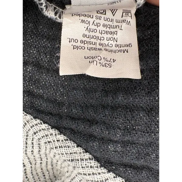 Madewell Double Faced Top Women‎ Small Linen Cotton Gray Black Boho Pockets - Image 6