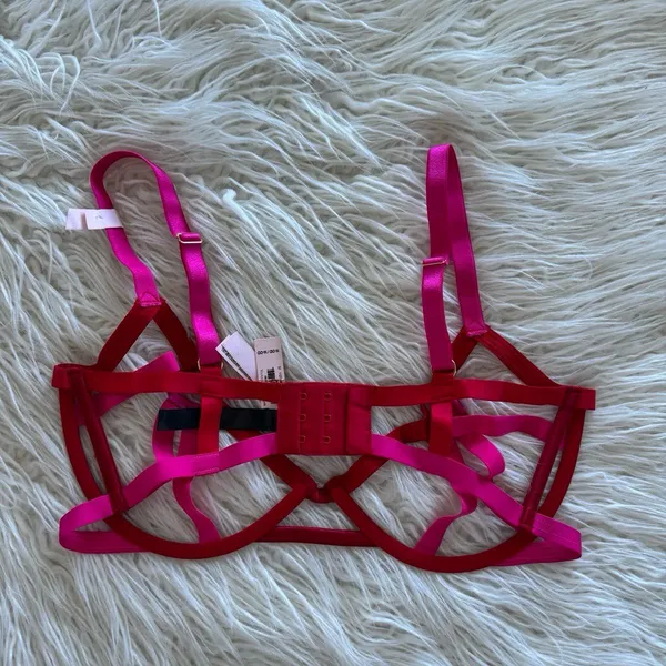 Victoria’s Secret Very Sexy Heartware Open-Cup Strappy Demi Bra Lipstick M-DD - Image 6