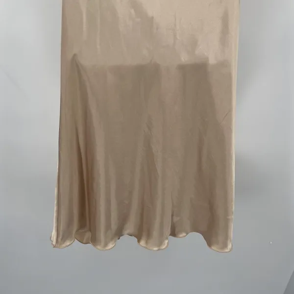 Y2K Bebe Cowl Neck Satin Slip Dress XS Champagne USA Glam 90s Indie Sleaze Party - Image 7