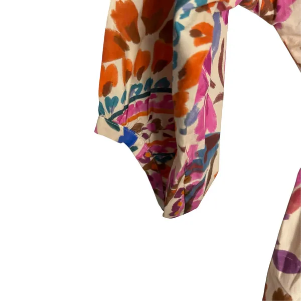 Zara Blogger Favorite Colorful Paisley Tiered Knotted Cotton Resort Midi Dress - Image 5
