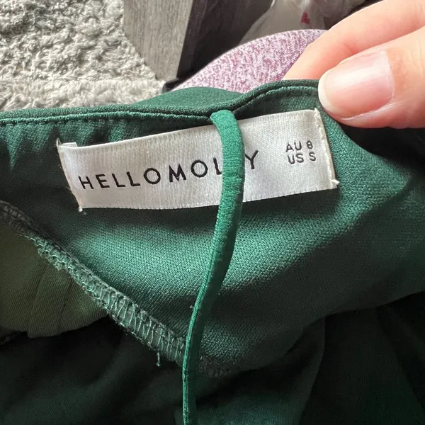 Hello Molly taking it back forest green one shoulder midi‎ dress - Image 4
