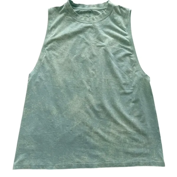 Lululemon All Yours Muscle Tank Top Cloudy Wash Arctic Green Size 10 Cotton - Image 2