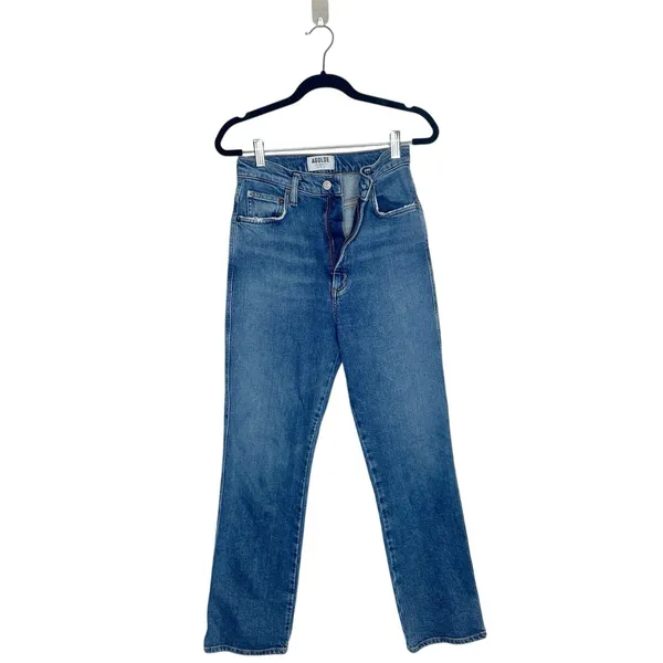 Agolde Straight Leg High Rise Jeans Women's Blue Size 25 - Image 2