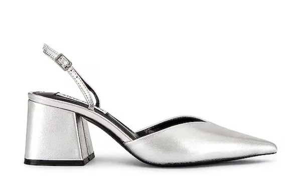BRAND NEW IN BOX Steve Madden Courtnie Sling Back in Silver, Size 8 - Image 2