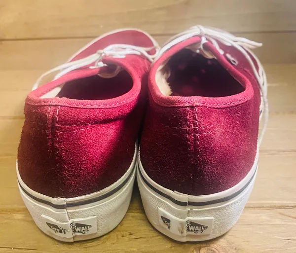 Vans Authentic Originals Unisex Red Canvas Lace Up Sneakers Shoes men's size 6 women size 7.5 red burgundy 30 - Image 4