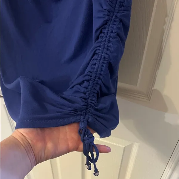 Michael Kors Royal Blue Draped Blouse - Image 3