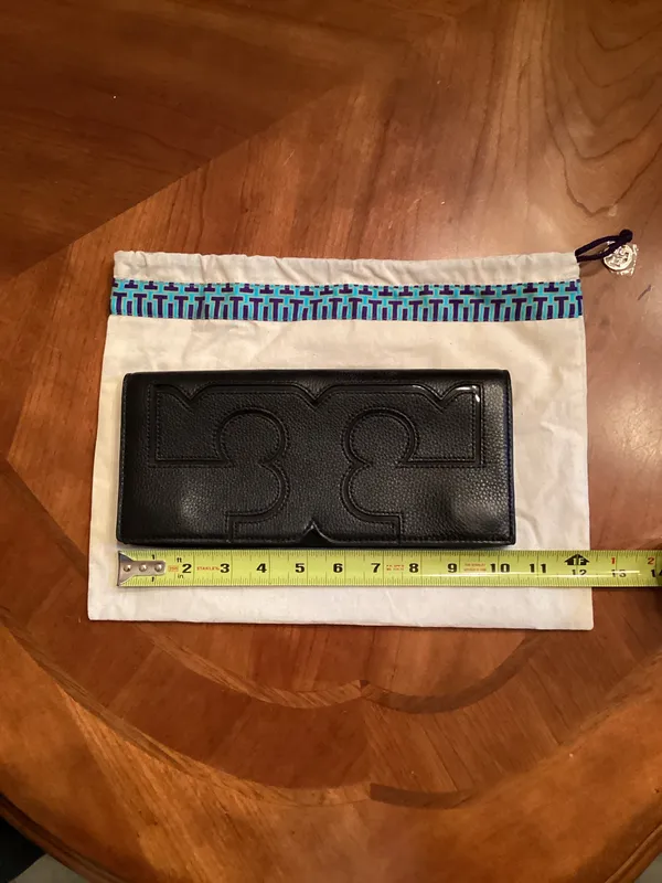 Tory Burch Black Pebbled Leather Clutch - Image 3