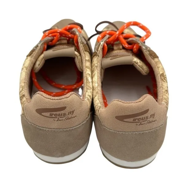 Sam Edelman Women's Size 9 Sneakers Tan Camo Tropical Print Lace Up Casual Shoes - Image 4