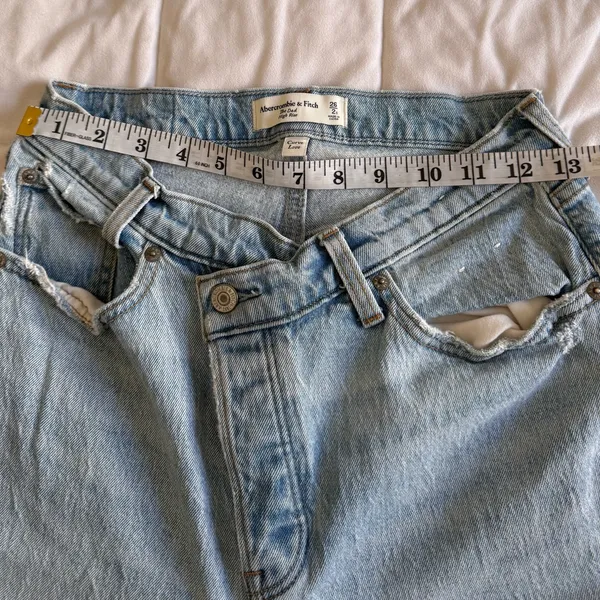 Abercrombie & Fitch Light Blue Straight Leg Jeans - Image 6