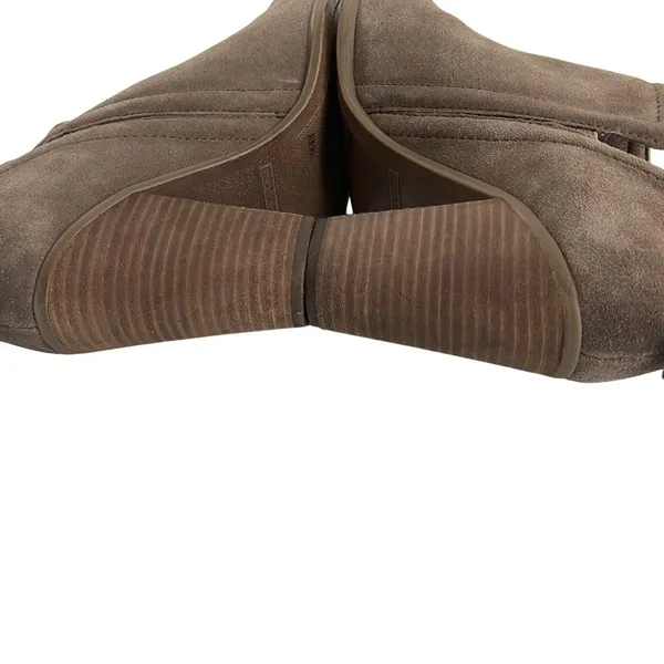 Vince Camuto Francia Suede Bootie Taupe Stacked Block Heel 8.5 Ankle Boots - Image 8