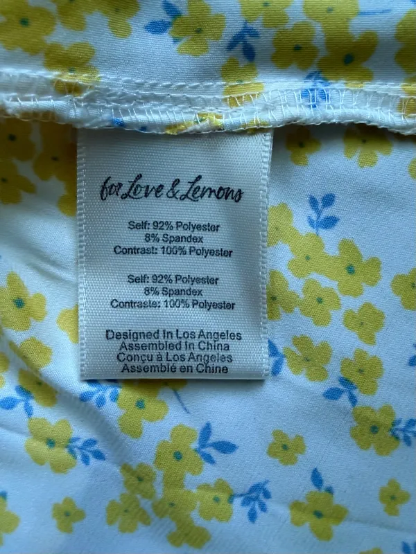 For Love & Lemons Daffodil Robe M NWT Yellow Floral Satin Lace Robe Cottagecore - Image 9